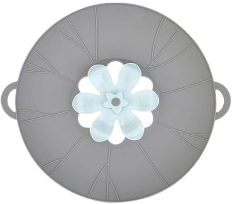 Auslaufsicherer Silikon Topfdeckel Silikon Überkochschutz Für Töpfe Und Pfannen Spritzschutz Und Dampfgar Aufsatz,Multifunktionales Küchenwerkzeug (29 Cm, Grau)