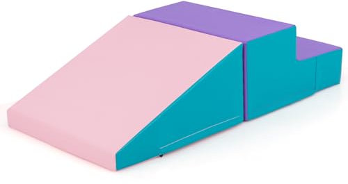 DREAMADE 2tlg. Großbausteine Kinder Bausteinset Schaumstoff, Riesenbausteine zum Rutschen & Klettern, Bauklötze Softbausteine Treppe & Rutsche für Kinderzimmer Kindergarten (Farbe5)