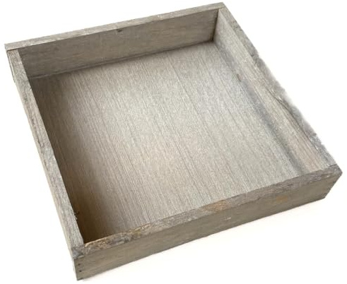 INNA-Glas Quadratisches Tablett MARTAL, Natur leicht gekalkt, 30x30x4cm | Deko Holztablett