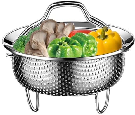 Dampfgarer Einsatz, Ø14CM Dämpfeinsatz Für Topf, Dünsteinsatz Für Töpf, Dampfkorb Edelstahl 304, Siebeinsatz Für Töpfe, Kochtöpfe Mit Griffe, Schnellkochtopf Dünsten Von gemüs Früchte Eier