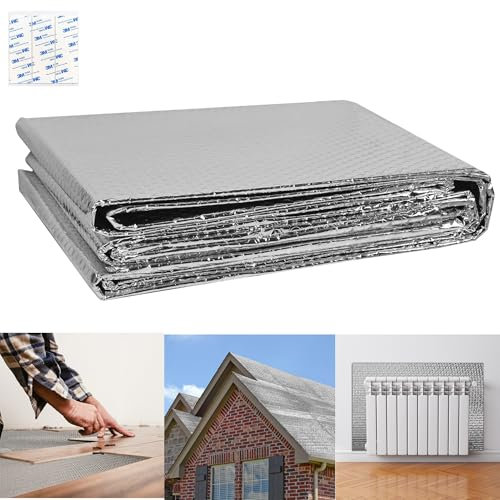 YRHome 6㎡ Isolierfolie Dämmfolie Reflexionsfolie 0.6x10m Heizung Alu Isoliertapete Aluminium Heizkörper Thermofolie 3-4mm Dicke Isolierungsfolie Wärmehaltung Wärmedämmung