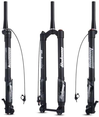 BSFHQS VTT Fourche À Air 26 27.5 29 Fourche Inversée À Suspension De Vélo De Montagne Voyage 150mm DH Fourche Avant Manuel/à Distance 15 * 110mm Boost Réglage du Rebond(Remote)