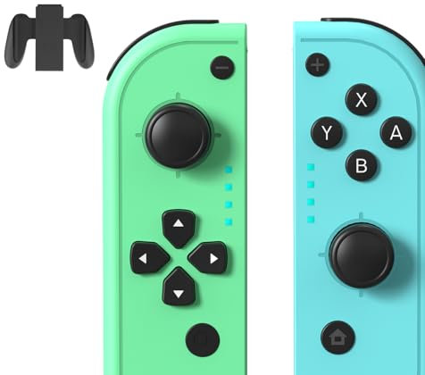 Controller per Switch, Controlli Wireless L/R per Switch/OLED/Lite - Abbinamento Rapido, Vibrazione Doppia con Supporto di Ricarica