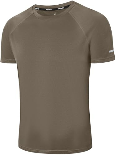 ZENGVEE Sport Tshirts Funktionsshirt Kurzarm Herren Shirt Men Trainingsshirt Schnelltrocknend Fitness Sport Shirts Laufshirt Männer 5010 Khaki XL