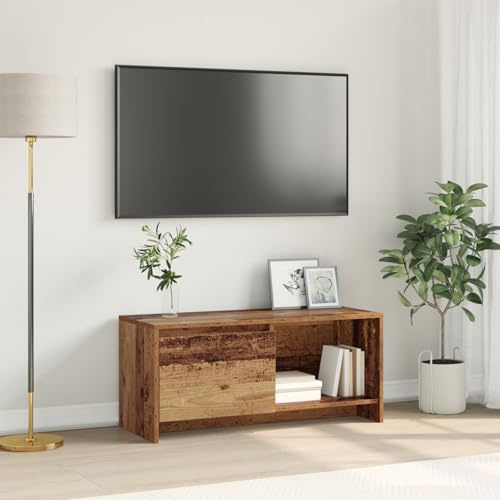 WEMYUFURN TV-Ständer Altholz Holzwerkstoff tv Bank tv Cabinet Sideboard Wohnzimmer Konsolentisch mit Schubladen