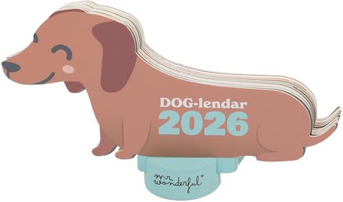Mr Wonderful Tischkalender 2026 mit Ständer – Dackel