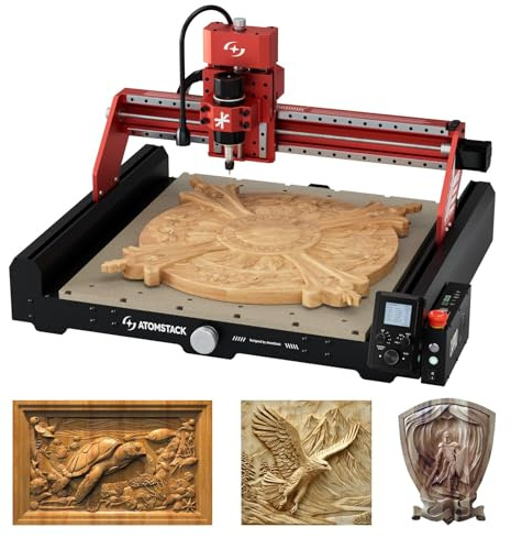 ATOMSTACK C4 Pro, fresatrice CNC, supporto a 4 assi, 200 W, mandrino CNC fresatrice e incisione, 420 × 420 mm, controllo offline, per legno, plastica, alluminio, ottone