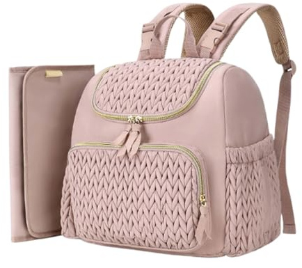 NevPuose Wickelbeutel-Rucksack-Großkapazität, Mehrfach-Pocket-Organizer, leichter Kinderwagen-Befestigungspaket | Bequeme Pflege Reiseausrüstung, Baby -Rucksack für Mama Dad Boys Mädchen täglich Gebr