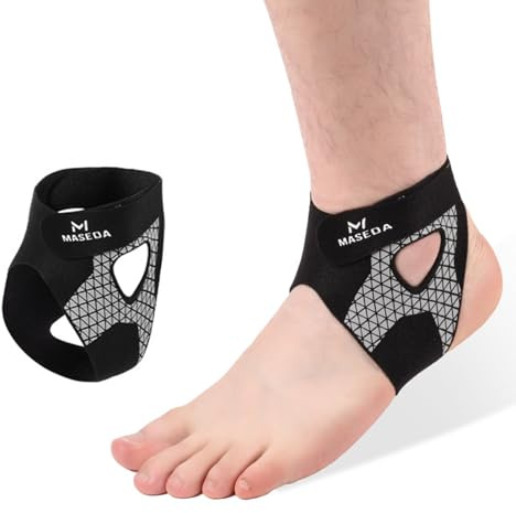 Vyranut Chevillère Sportive 2 Pièces – Support de Cheville en Nylon Respirant avec Double Bande Réglable en U – Unisexe, Idéale pour Course, Football, Fitness, Randonnée(XL)