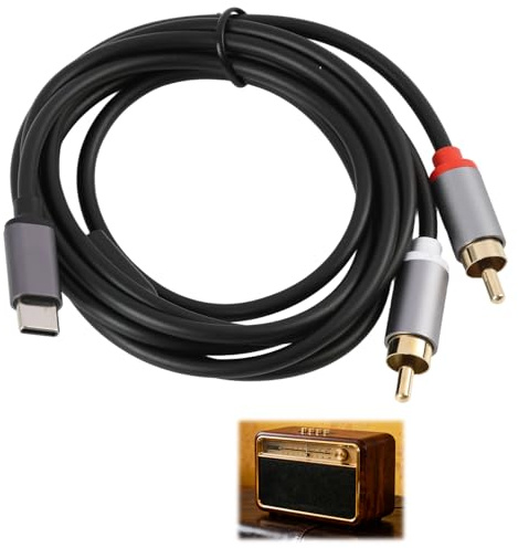 USB C auf Cinch Audio Kabel, USB C auf 2RCA Stereo Adapterkabel mit DAC, Stereo Adapter für iPhone 15 Serie, iPad, MacBook, Android Smartphones, Verstärker, Heimkino, Autoradio, Lautsprecher, HiFi