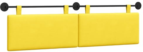 vidaXL Hängevorderseite Uni Helles Gelb 190 x 55 x 5 cm Cordstoff, Modernes rechteckiges Wandkopfteil, platzsparendes, weich gepolstertes Kopfteil, minimalistisches Wohnmöbeldesign