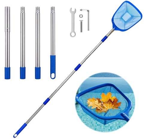 FainFun Retino per Piscina, Retina per Piscina Manico Telescopico, Retino Raccogli Foglie, Rete, Raccogli Foglie Laghetto (3)