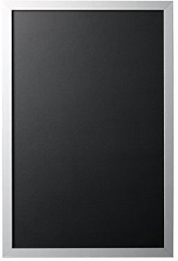 Bi-Office Kreidetafel aus Gold und Silber, 60 x 40 cm, schwarz-silberner MDF-Rahmen