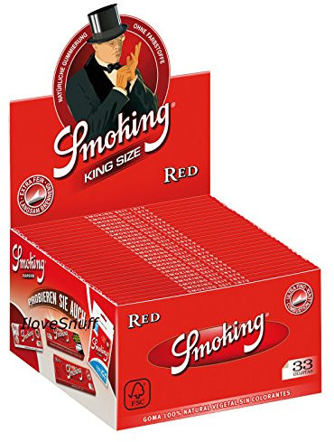 Smoking Red 1 Box King Size Papers 50 x 33 Blättchen Long Papers Original®