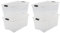 Iris Ohyama Aufbewahrungsboxen mit Deckel, 45L, 4er-Set, Transparent, Sicherer Verschluss, Stapelbar, Griffe, Schlafzimmer, Schrank, Büro, Organisation, BPA-freies Plastik, Ordnungsboxen, NTB-45