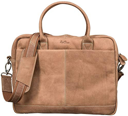 Red Baron Pescara Laptop-Tasche Umhängetasche Businesstasche Messenger-Bag im Vintage Look aus echtem Leder für Herren und Damen - RB-BG-001-05