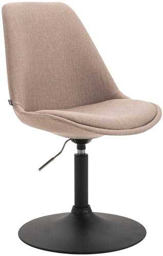 CLP Esszimmerstuhl Maverick I Stoff-Bezug I Drehstuhl, Farbe:Taupe, Gestell Farbe:schwarz