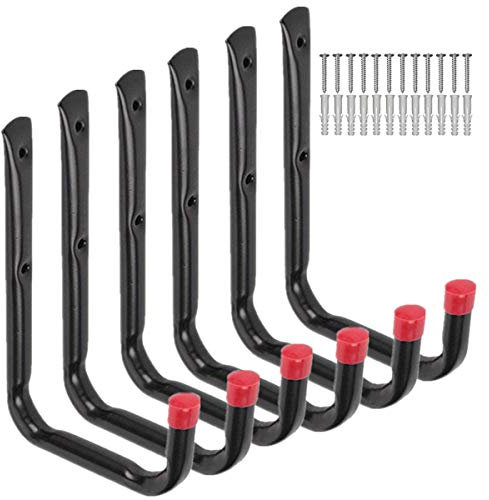 PiPaFox Heavy Duty Garage Storage Utility Hooks,Universal Wall Mount U Rack Organizer System,All-Purpose Hanging Hangers for Bike,Chair,Ladders,Hose,Tools,Shed