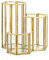 Hipiwe 3 Slots Glass Makeup Brush Holder - Gold Hexagon Cosmetics Brush Eyeliners Display Cup Home Decorative Makeup Organizer Desktop Pen/Pencil Pot Holder for Office