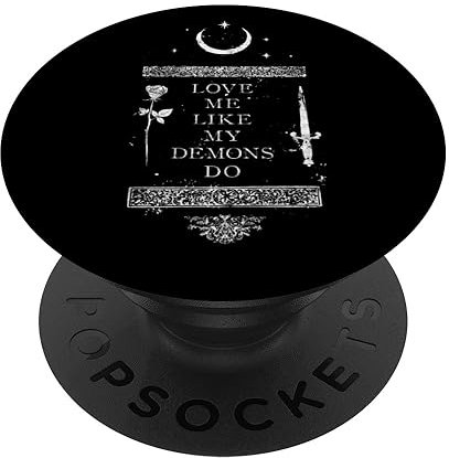 Occult Gothic Grunge Love Me Like My Demons Do Witch Moon PopSockets PopGrip: Swappable Grip for Phones & Tablets PopSockets Adhesive PopGrip