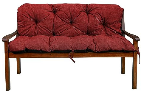 Gartenbankauflage Bankauflage Bankkissen Sitzkissen Polsterauflage V2 (150x60x50, Rot)