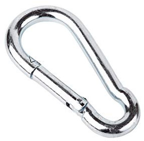 (2 Stück) Karabinerhaken aus verzinktem Stahl mit Schnappverschluss 7 x 70 mm DIN 5299 Karabinerclip mit Federverschluss (2)