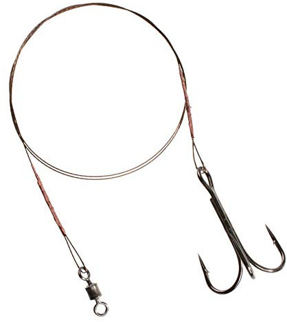 Mikado Carp 2 x Stahlvorfach 40cm mit Drilling #4 und Wirbel #5