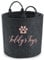 Personalised Pet Paw Print felt toy basket/bag, dog toy basket, pet basket, gifts her her, gifts for him, custom made bag (Large, Charcoal)