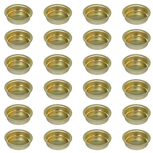 Auswahl Größe - Kerzentülle Kerzeneinsatz Kerzenhalter aus Metall, für Baumkerzen, Puppenkerzen, Pyramidenkerzen Tafelkerzen und Teelichter - Hier: 24 Stück Tülle Ø 40 mm (flach)