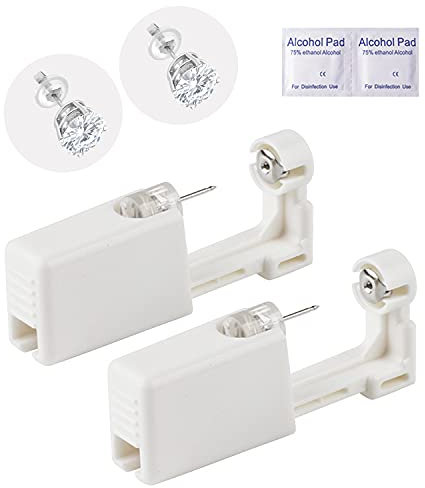 Disposable Ear Piercing Kit Painless Ear Piercing Gun Tool with Ear Studs, 2 Pack