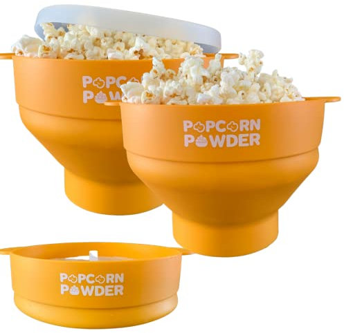 Popcorn Powder's Collapsible Microwave Popcorn Popper (Yellow)