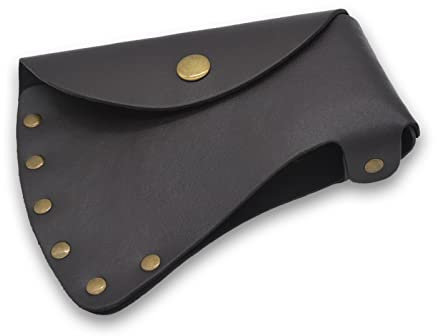 MOCOST Leather Axe Sheath, Durable Hatchet Cover, Protector Case, Rustic Black Leather