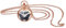 JewelryWe Taschenuhr Damen Elegant Schmetterling Analog Quarz Uhr mit Halskette Kette Pocket Watch Geschenk Rosegold