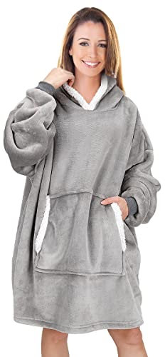 TOWINGO Sweat à Capuche, Couverture à Capuche surdimensionnée, Polaire Sherpa Confortable Ultra Doux, Une Taille pour Tout Le Monde