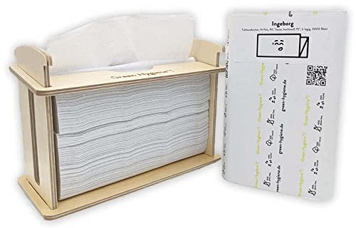 Green Hygiene KÜCHENPARTY, Falthandtuchpender, Tischspender aus Holz, Papierhandtuchspender, Handtuchspender