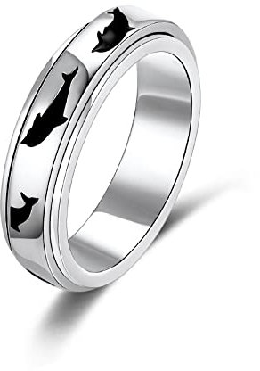 LEXLUNE Fidget Ring Echt 925 Sterling Silber Spinner Angst Ring für Frauen Männer Sonne Mond Ring Böser Blick Ring Rose Liebesring Stressabbau Größe 6-12, Massives 925er-Silber, Erstellter Diamant