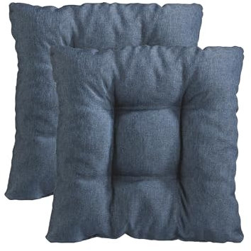 Traumnacht Stuhlkissen Cozy 2er Set, Bequeme Sitzkissen für Gartenstuhl, Küche oder Esszimmer, Indoor u. Outdoor, 38 x 38 x 6 cm, uni jeans