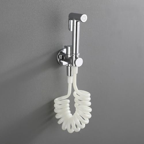 XJTNLB Kit Doccetta Spruzzatore Bidet per WC Rubinetto Monocomando Doccetta per Bidet Hose Spruzzatore per Bidet per Wc,Cromo