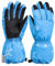 QKURT Kinder Ski Handschuhe, Warme Winter Fäustlinge für Jungen und Mädchen, Wasserdicht, Flexibel, Blau, 1 Paar