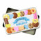 Personalised Biscuit Tin gift for mum dad nana grandad friend teacher with cute biscuit design custard cream, bakewell, iced ring, gingernut