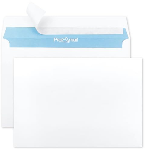 Netuno 1000 Umschläge Weiß DIN C6 11,4 x 16,2 cm 90g Briefumschläge c6 ohne Fenster haftklebend Papierumschläge Premium-Qualität Briefkuverts Papier Geschäfts-Umschläge mit Innendruck office envelope