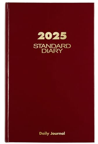 AT-A-GLANCE SD3771325 Tagebuch 2025, Standard-Tagebuch und Adressbuch, 19,5 x 30,5 cm, groß, Hardcover, Rot