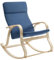 SONGMICS Schaukelstuhl, Schwingsessel, Relaxstuhl, Belastbarkeit 120 kg, Gestell aus Birkenholz, Bezug aus Baumwolle, mitternachtsblau LYY030Q01