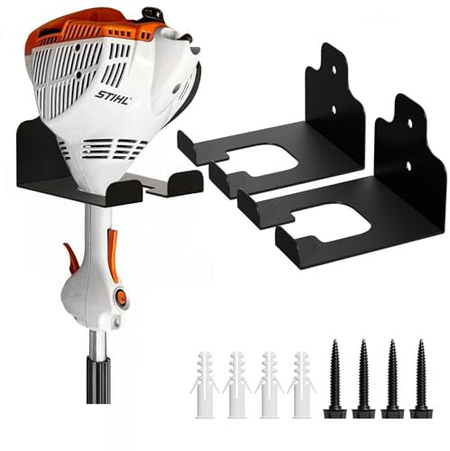 JNIHEEP Garage Organizer Trimmer Rack, Garden Power Tool Hanger Weed Whackers Holder Wall Mounted for Grass Trimmer, Hedge Trimmer, Garage Trimmer, Garden Tools,2 Pack