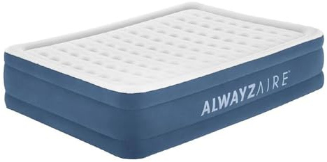 Bestway AlwayzAire Doppelluftbett mit integrierter Doppelpumpe, 203 x 152 x 46 cm, 2 Personen, bis 300 kg, flüsterleise zweite Pumpe, USB-Anschlüsse, strapazierfähiges Vinyl, Tasche, Reparaturflicken