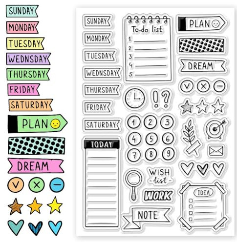 CHGCRAFT Silikon Stempel Tagebuch Stempel Transparente Stempel Clear Stamps Stempelset für DIY Scrapbooking Journaling Fotoalbum Dekorative Geschenkanhänger Kartenherstellung, 4.3×6.3 Zoll
