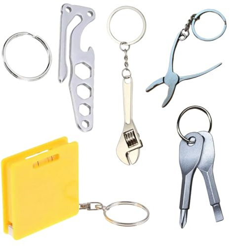 Generic DIY Gift for Men Women Multi-Tool Kit with Keychains - Tape Measure, Spirit Level, Screwdrivers, Pliers, Spanner, Socket Wrench, Bottle Opener