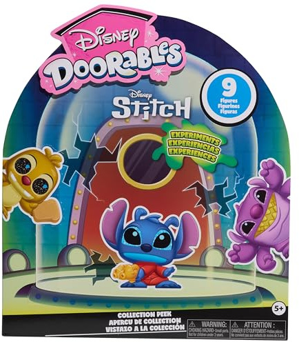 Just Play Disney Doorables Stitch Experiments Collection Peek, 9 Collectible 1.5 Inch Toys, Boys and Girls Ages 5 and Up