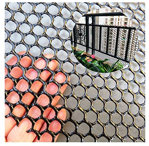 Sechseckiger Gartenzaun aus Kunststoff mit festen Gurten für Geflügelnetz, ideal für Hühner, Bauernhöfe, Terrassen, Innenhöfe und Treppen (0,5 x 30 m) Schwarz