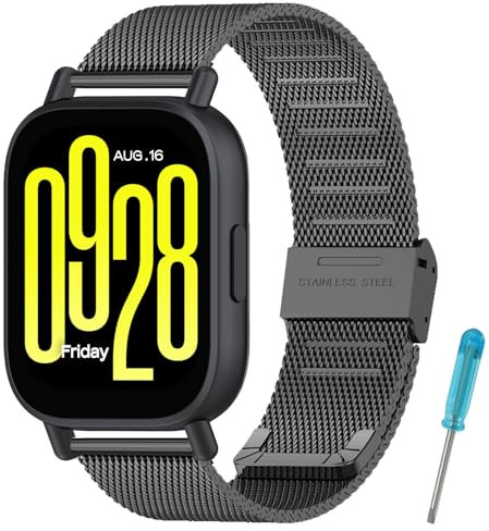 MIJOBS Metallarmband Kompatibel mit Xiaomi Redmi Watch 5 Active & 5Lite Edelstahl Metallarmbänder Schnellverschluss Uhrenarmband für Männer Frauen